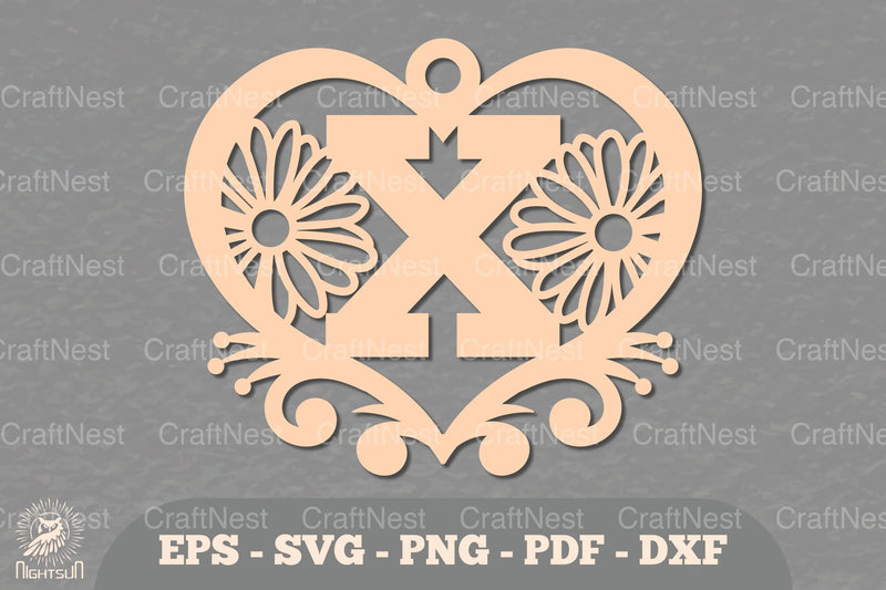 Flower Heart Alphabet Ornament Letter X Clipart Bundle - CraftNest - Digital Crafting and Art