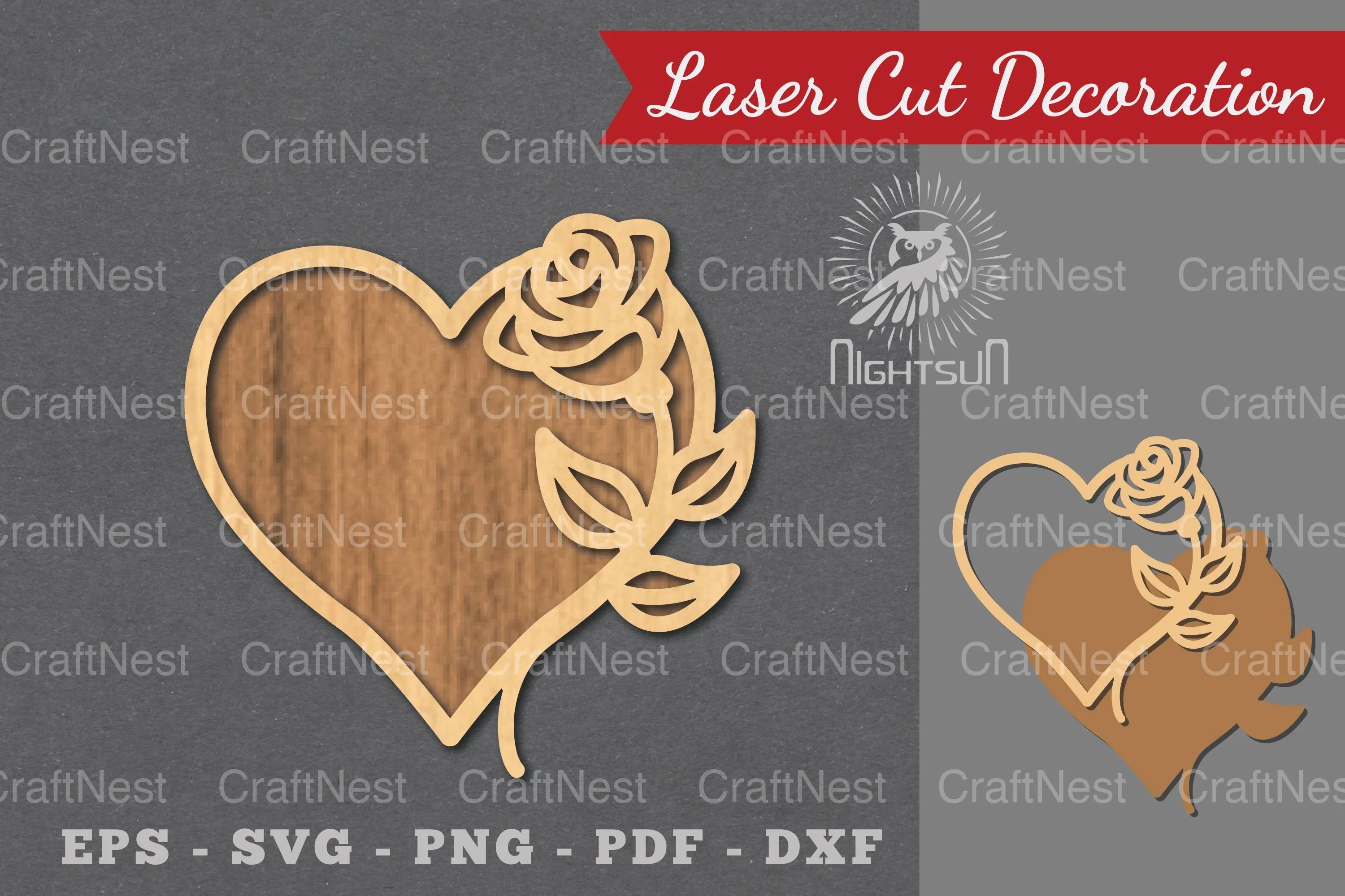 Flower Heart Laser Cut Decoration Clipart Bundle - CraftNest - Digital Crafting and Art