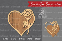 Flower Heart Laser Cut Decoration Clipart Bundle - CraftNest - Digital Crafting and Art