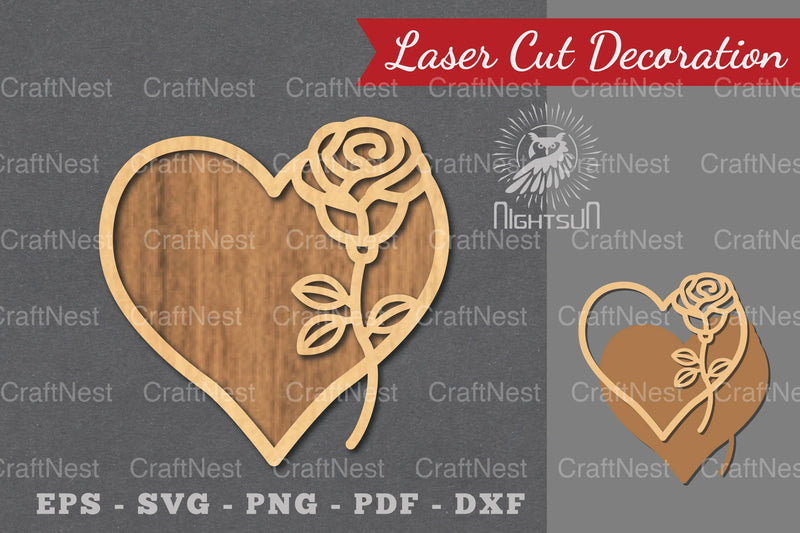 Flower Heart Laser Cut Decoration Clipart Bundle - CraftNest - Digital Crafting and Art