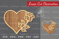 Flower Heart Laser Cut Decoration Clipart Bundle - CraftNest - Digital Crafting and Art