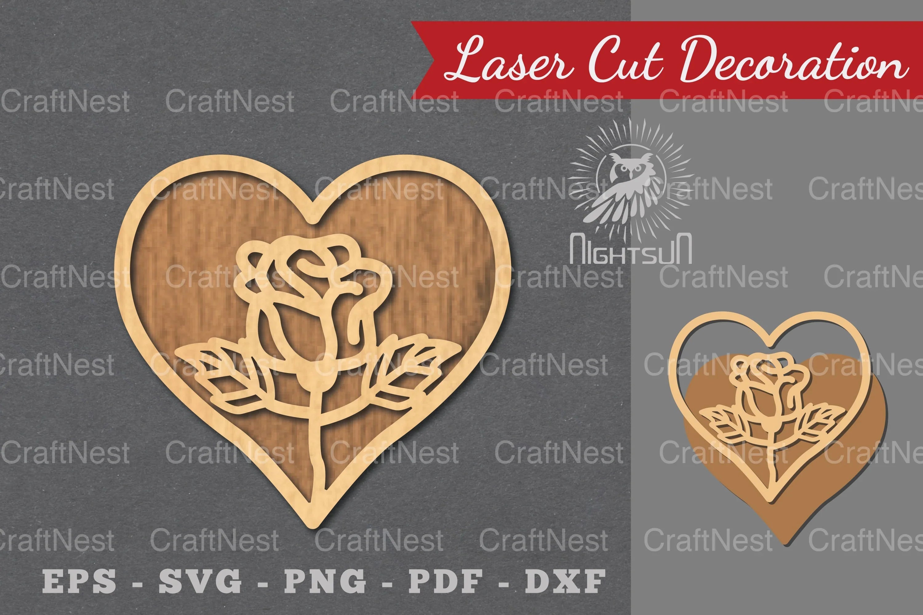 Flower Heart Laser Cut Decoration Clipart Bundle - CraftNest - Digital Crafting and Art