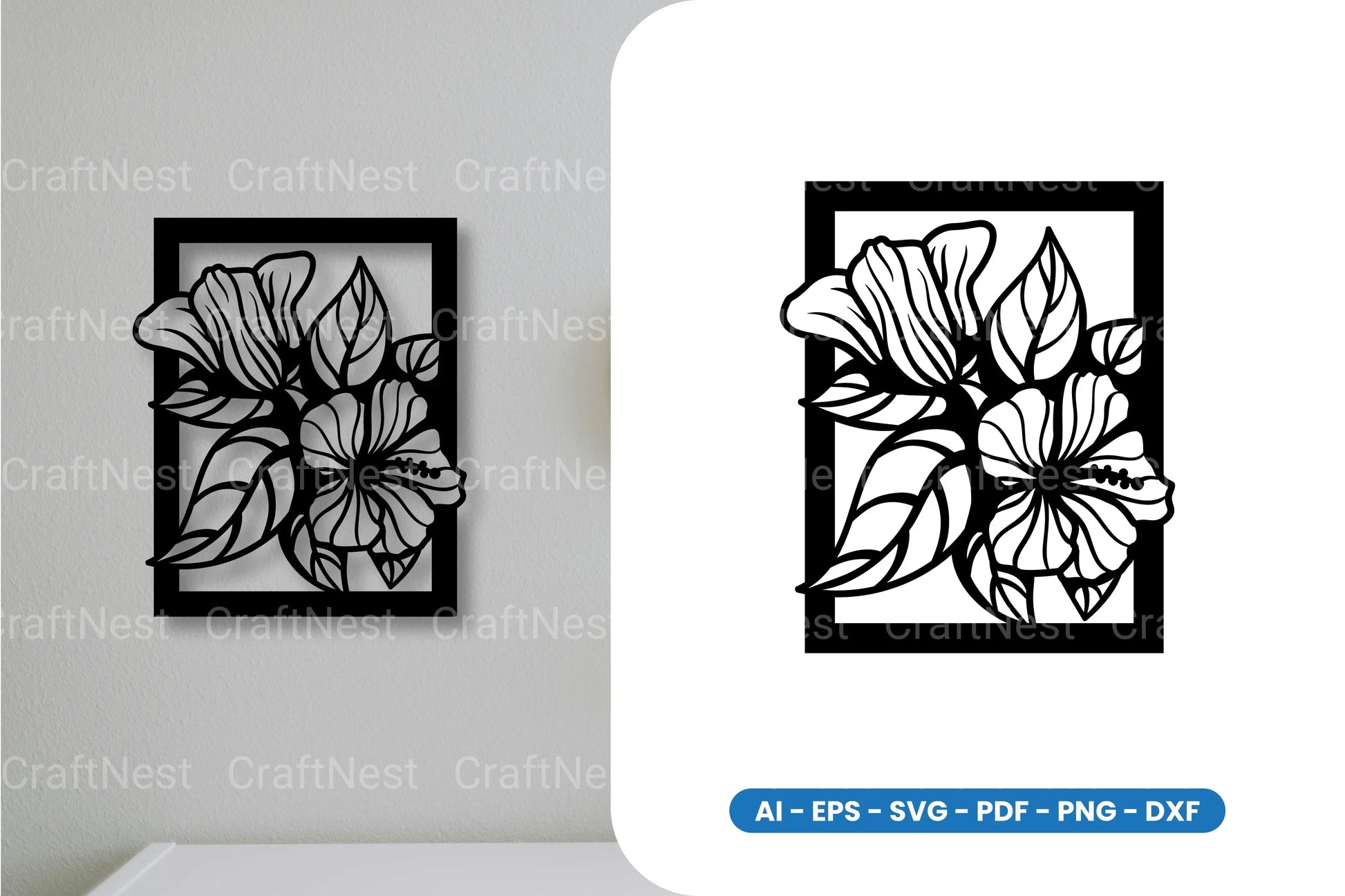 Flower in Frame Laser Cut SVG Bundle - CraftNest - Digital Crafting and Art