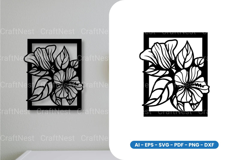 Flower in Frame Laser Cut SVG Bundle - CraftNest - Digital Crafting and Art