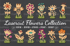 Flower Laser Cut Decoration Clipart Bundle - CraftNest - Digital Crafting and Art