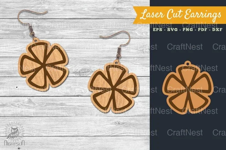 Flower Laser Cut Earring SVG Bundle - CraftNest - Digital Crafting and Art
