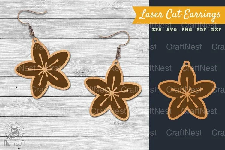 Flower Laser Cut Earring SVG Bundle - CraftNest - Digital Crafting and Art