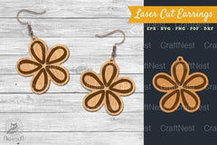 Flower Laser Cut Earring SVG Bundle - CraftNest - Digital Crafting and Art