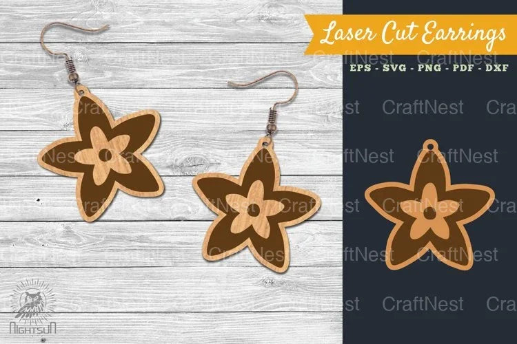 Flower Laser Cut Earring SVG Bundle - CraftNest - Digital Crafting and Art