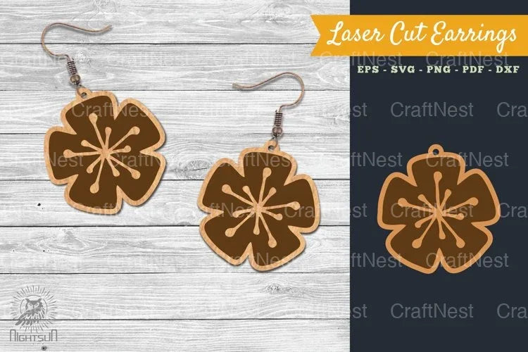 Flower Laser Cut Earring SVG Bundle - CraftNest - Digital Crafting and Art