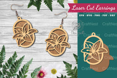 Flower Laser Cut Earrings Design Bundle - CraftNest - Digital Crafting and Art