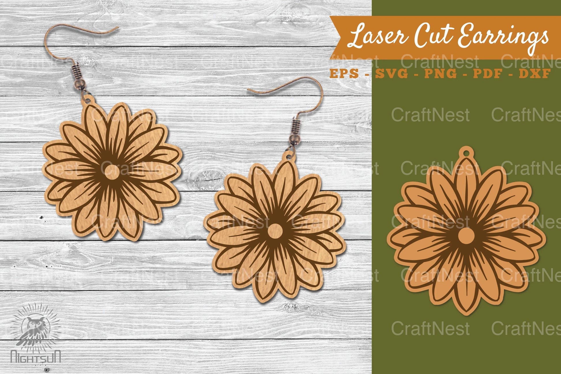Flower Laser Cut Earrings SVG Bundle - CraftNest - Digital Crafting and Art