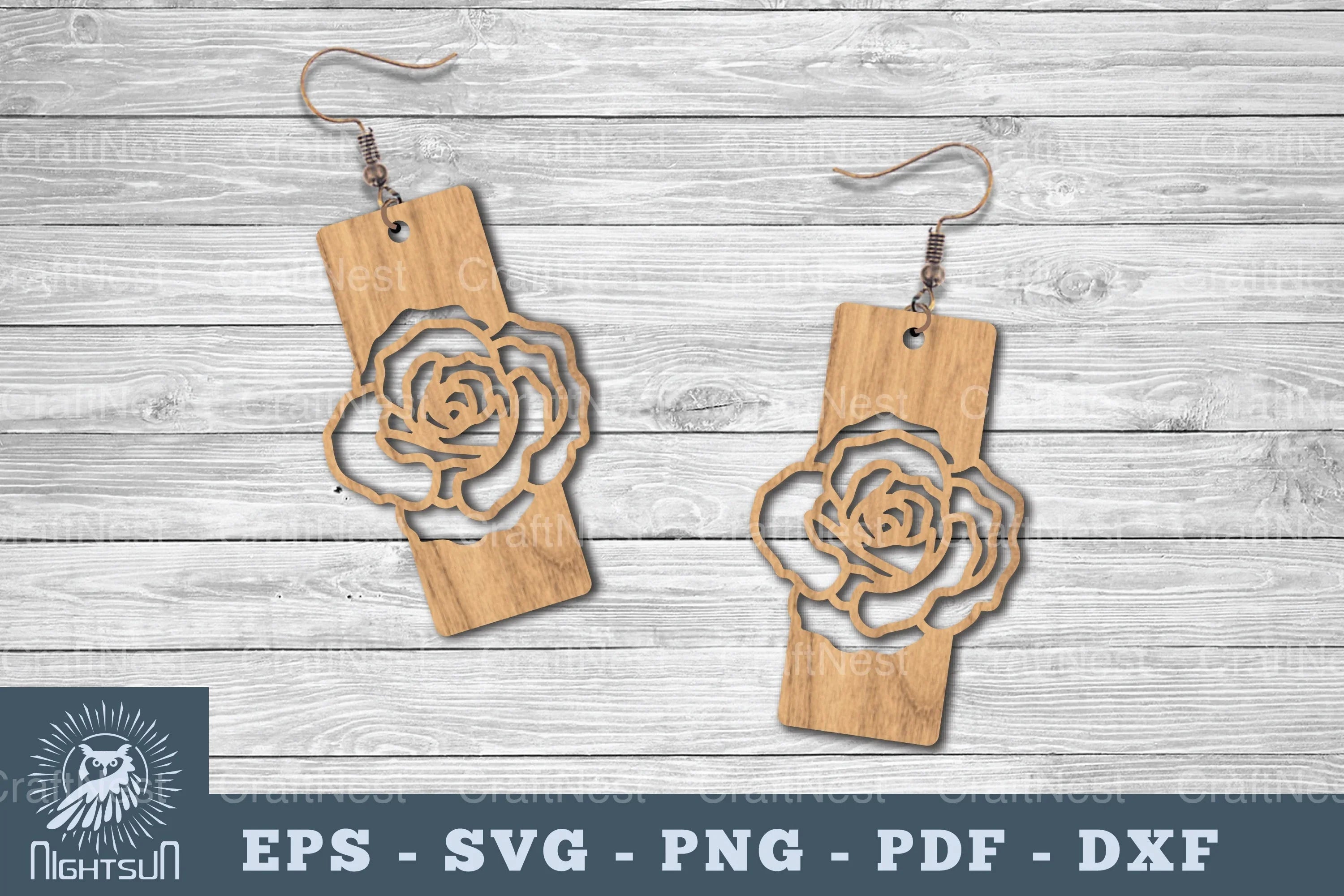 Flower Laser Cut Earrings SVG Bundle - CraftNest - Digital Crafting and Art
