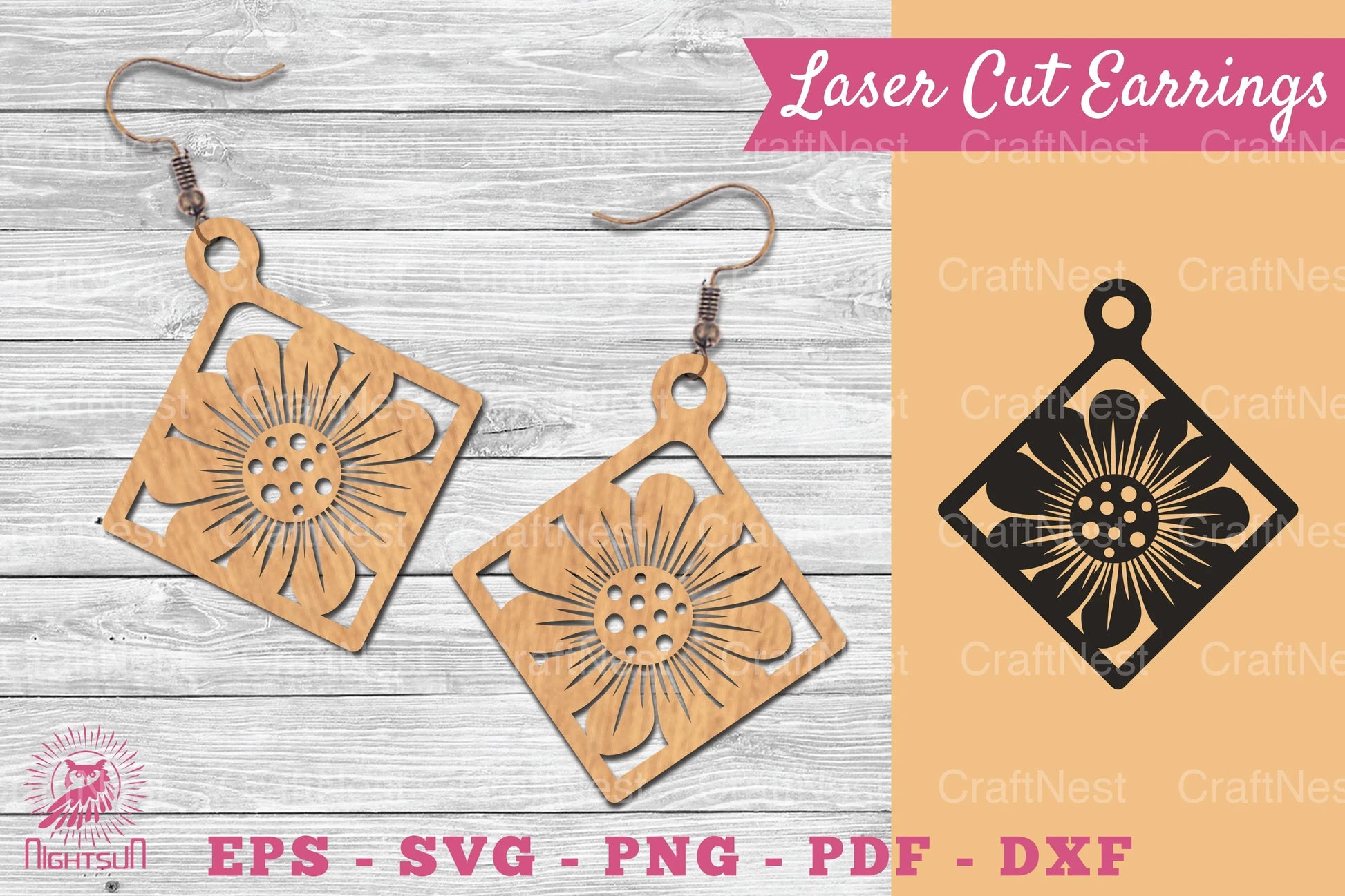 Flower Laser Cut Earrings SVG Bundle - CraftNest - Digital Crafting and Art