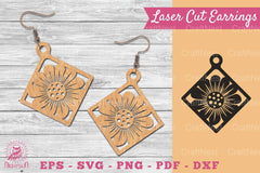 Flower Laser Cut Earrings SVG Bundle - CraftNest - Digital Crafting and Art