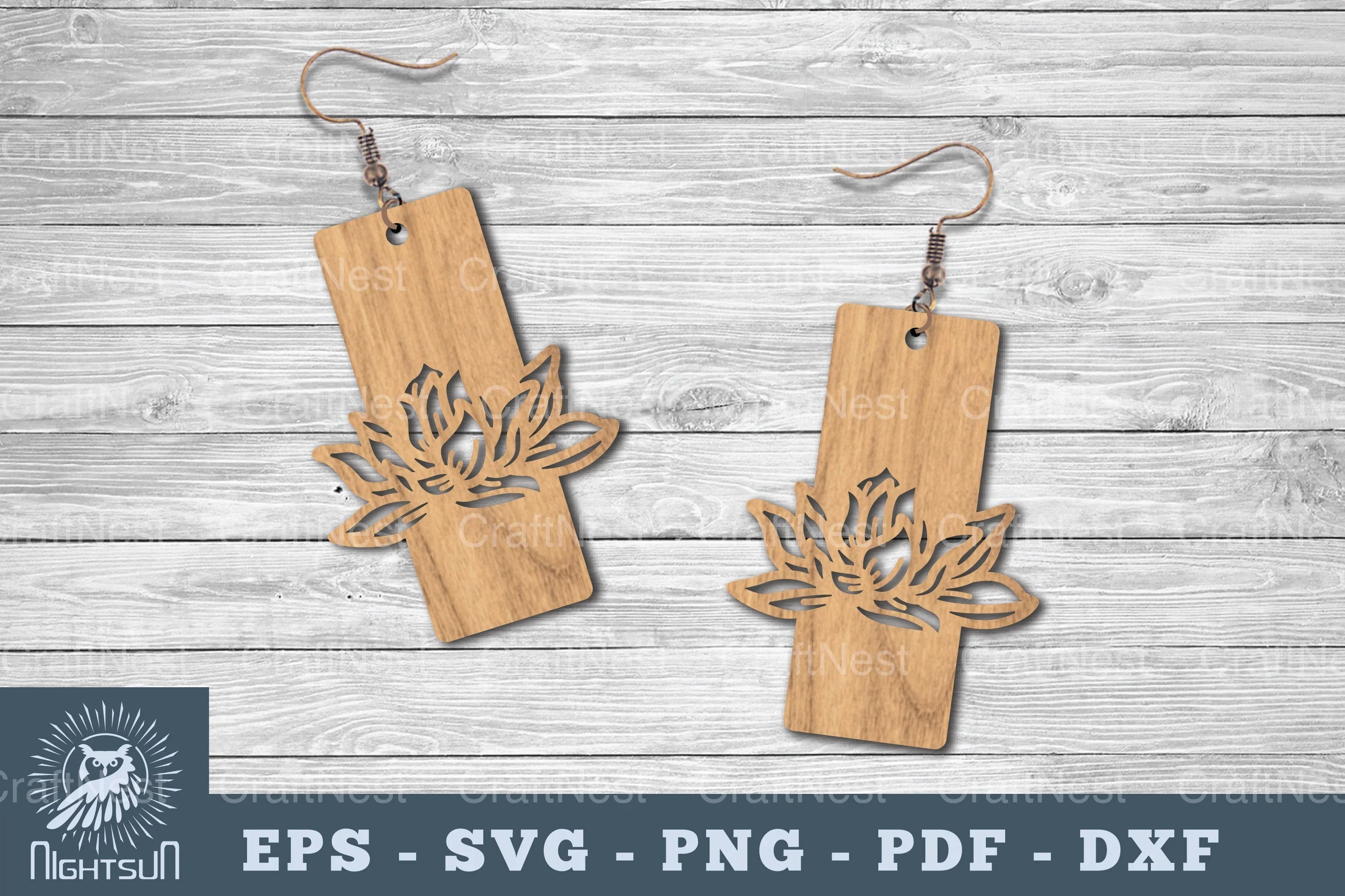 Flower Laser Cut Earrings SVG Bundle - CraftNest - Digital Crafting and Art