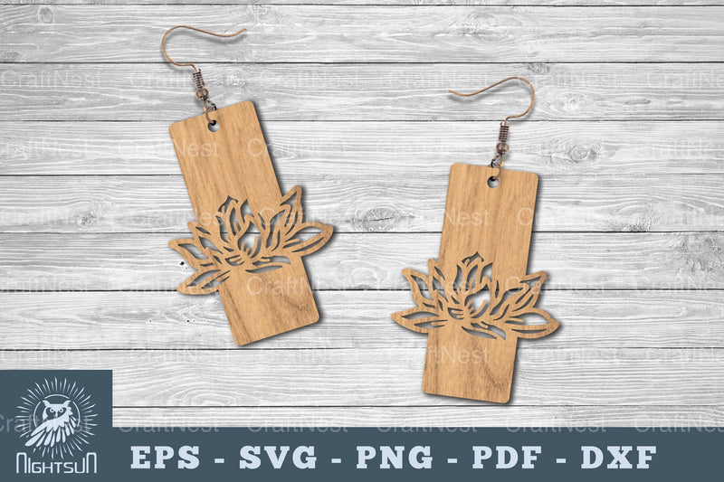 Flower Laser Cut Earrings SVG Bundle - CraftNest - Digital Crafting and Art