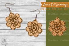 Flower Laser Cut Earrings SVG Bundle - CraftNest - Digital Crafting and Art