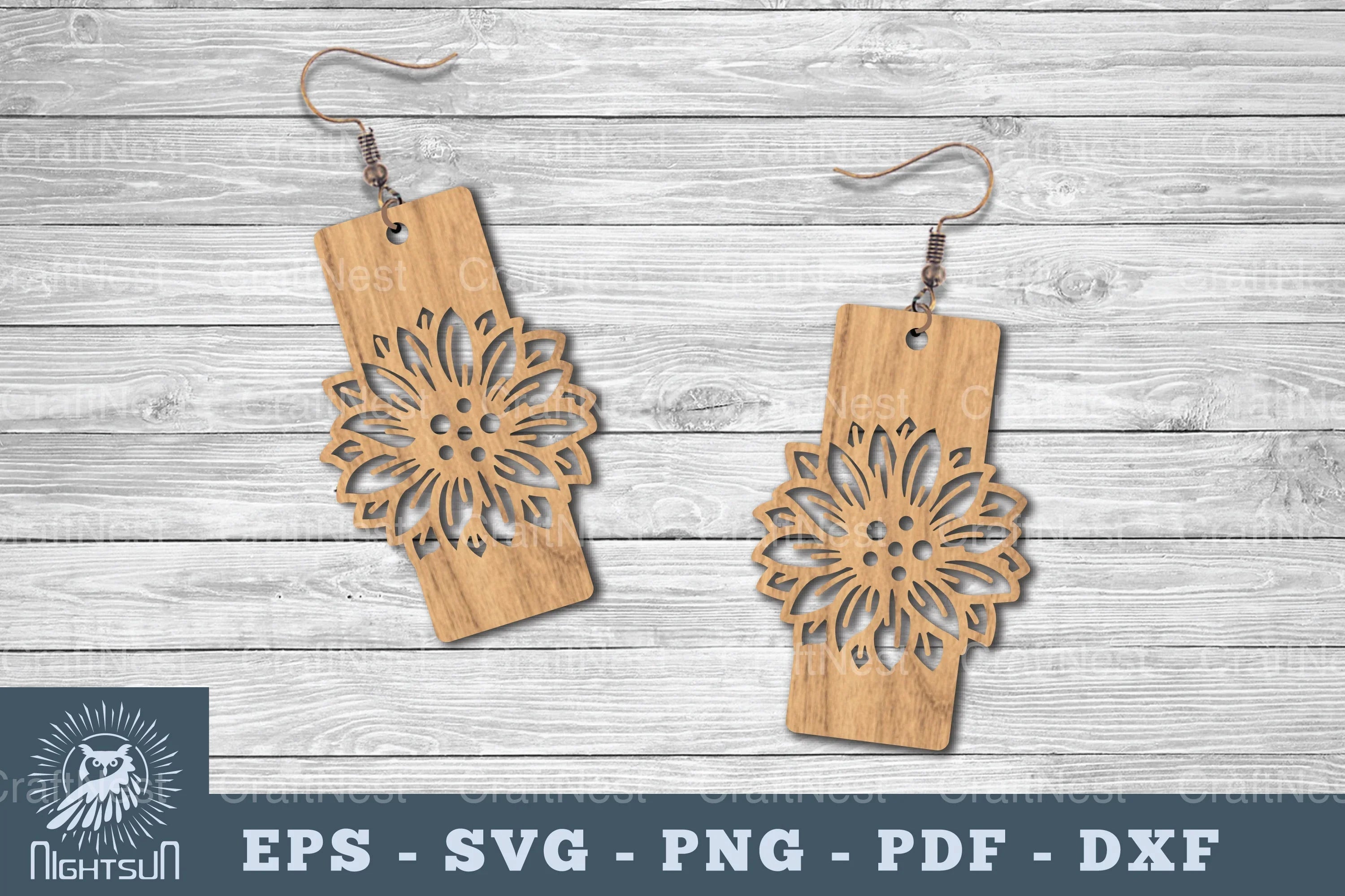 Flower Laser Cut Earrings SVG Bundle - CraftNest - Digital Crafting and Art