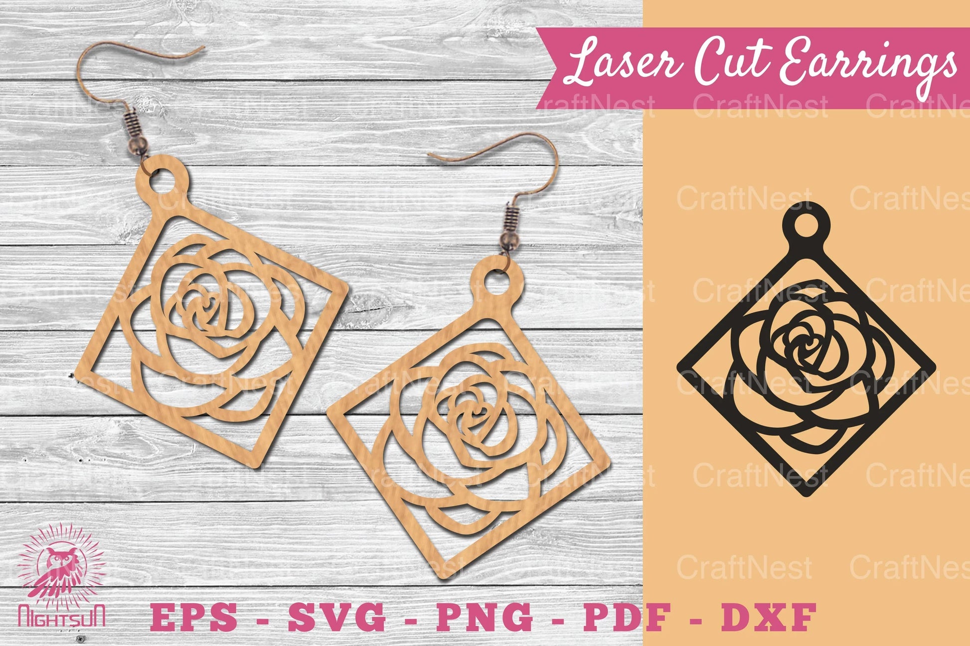 Flower Laser Cut Earrings SVG Bundle - CraftNest - Digital Crafting and Art