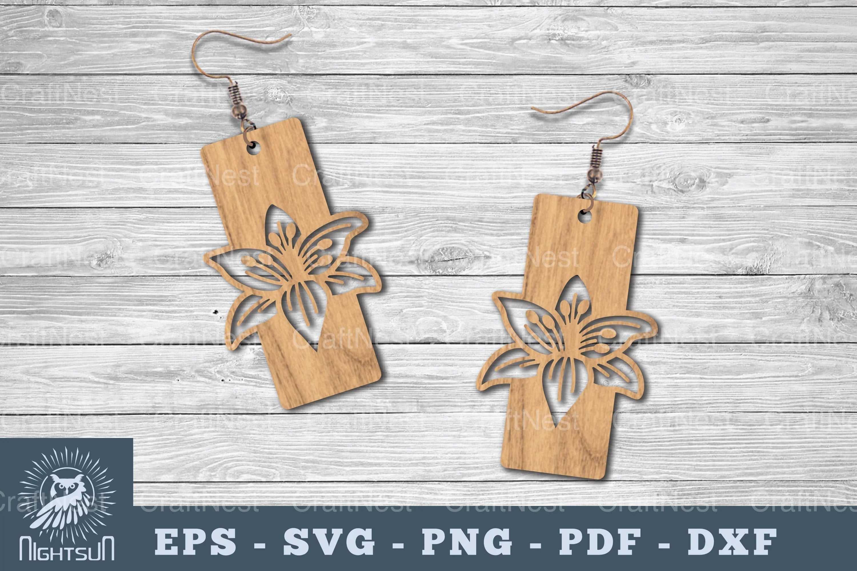 Flower Laser Cut Earrings SVG Bundle - CraftNest - Digital Crafting and Art