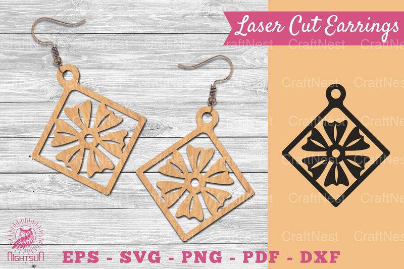 Flower Laser Cut Earrings SVG Bundle - CraftNest - Digital Crafting and Art