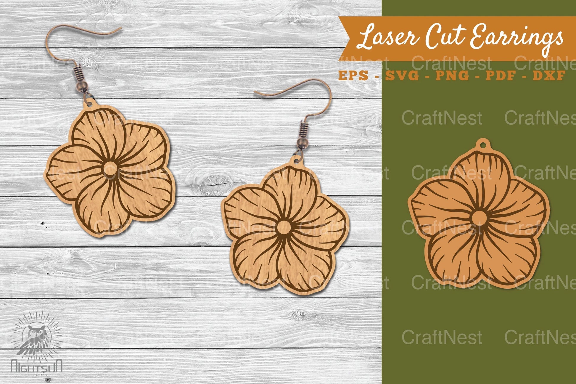 Flower Laser Cut Earrings SVG Bundle - CraftNest - Digital Crafting and Art