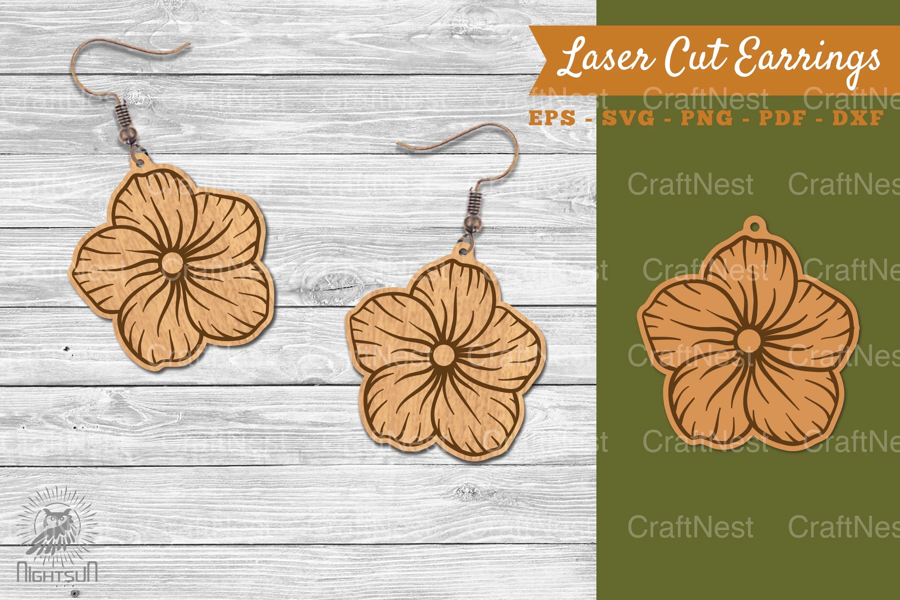Flower Laser Cut Earrings SVG Bundle - CraftNest - Digital Crafting and Art
