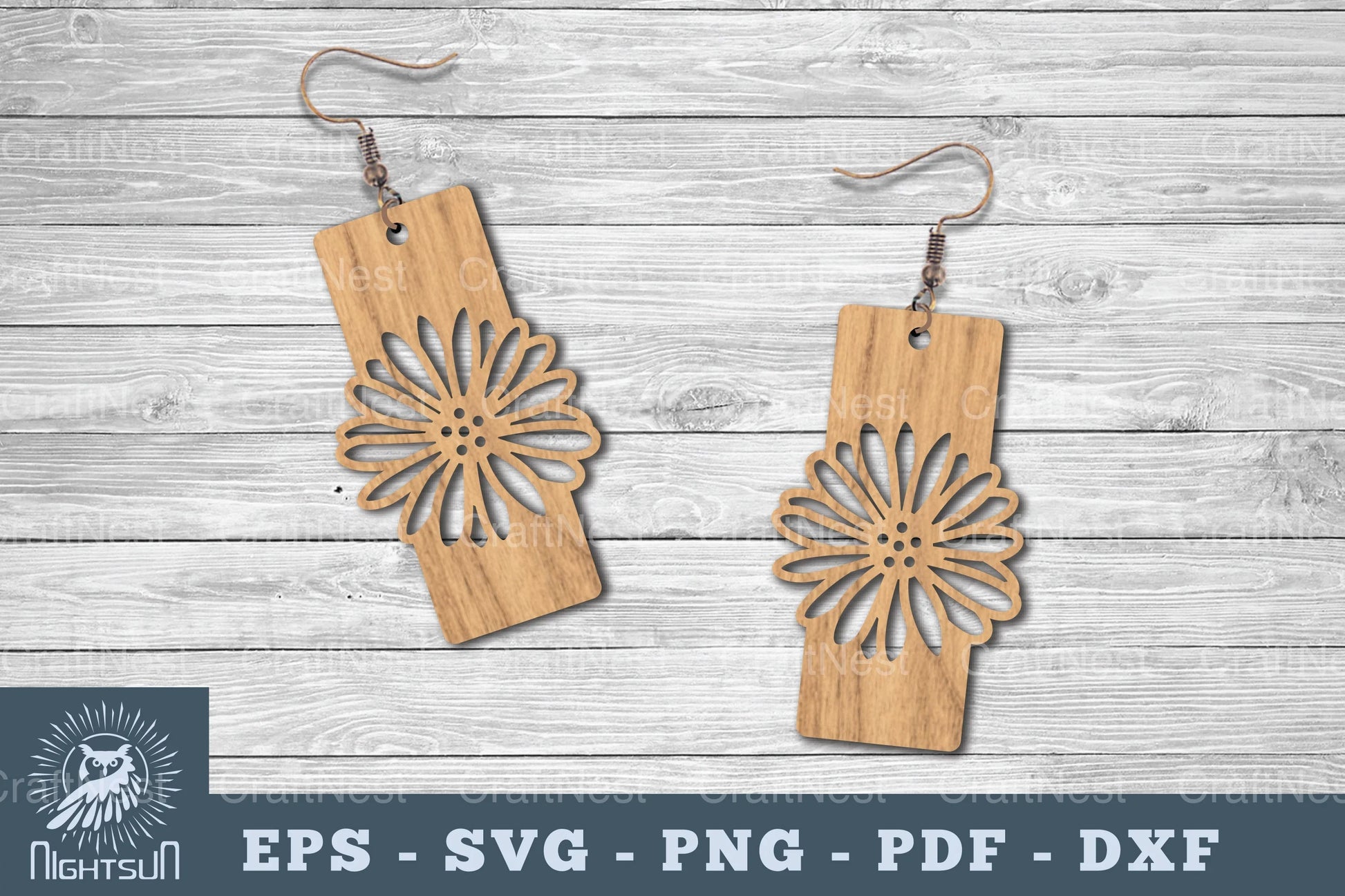 Flower Laser Cut Earrings SVG Bundle - CraftNest - Digital Crafting and Art