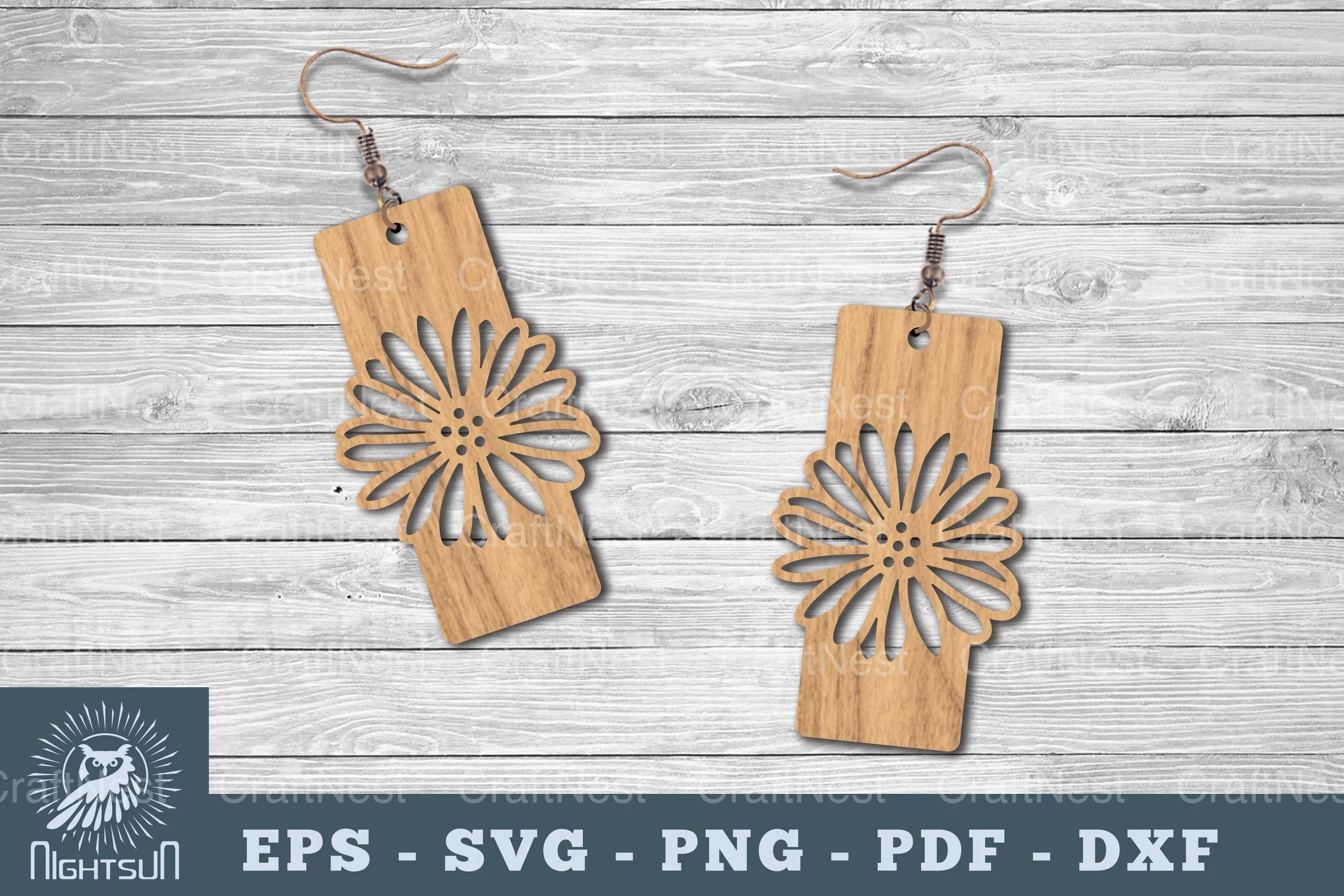 Flower Laser Cut Earrings SVG Bundle - CraftNest - Digital Crafting and Art