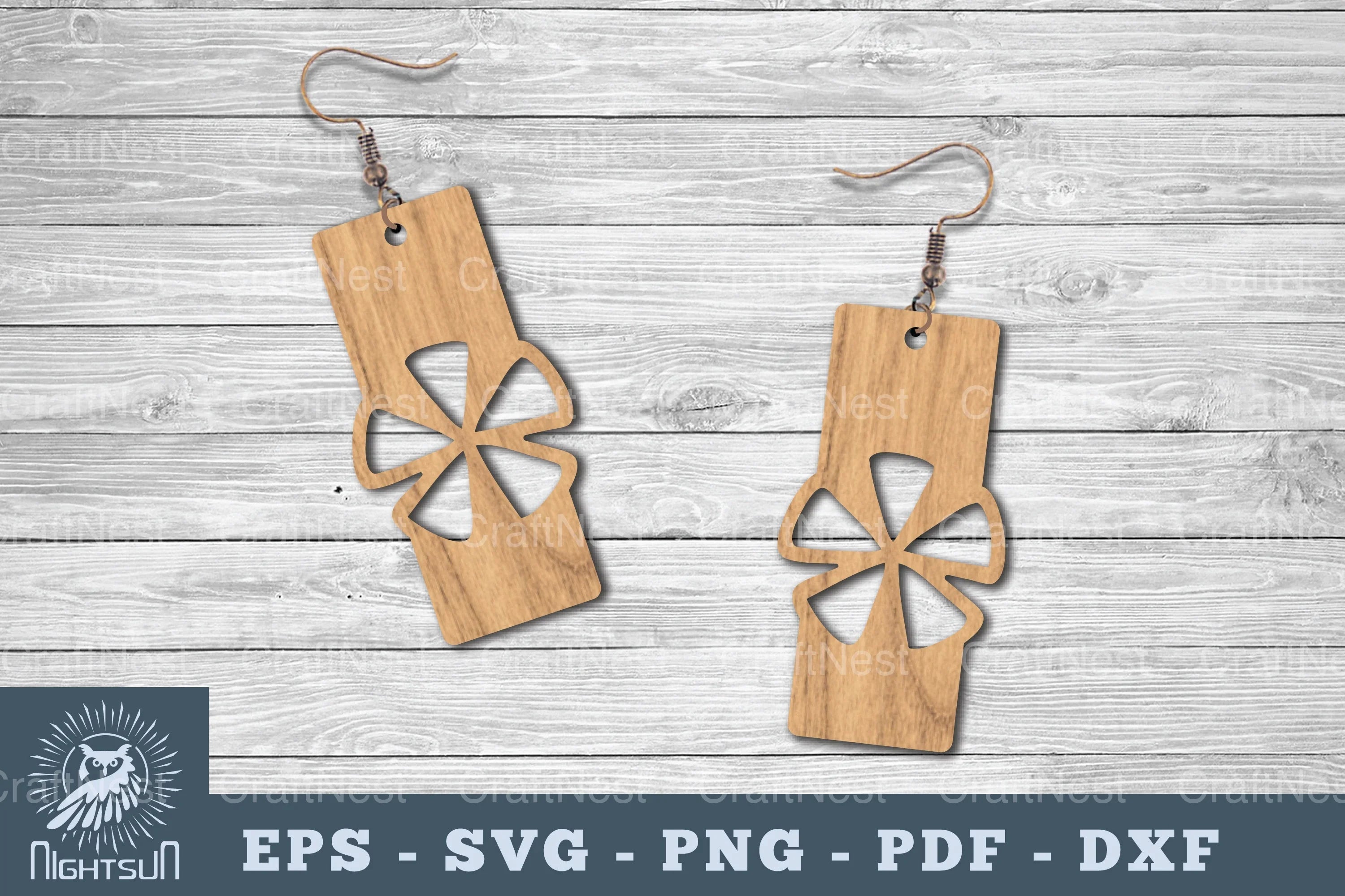 Flower Laser Cut Earrings SVG Bundle - CraftNest - Digital Crafting and Art