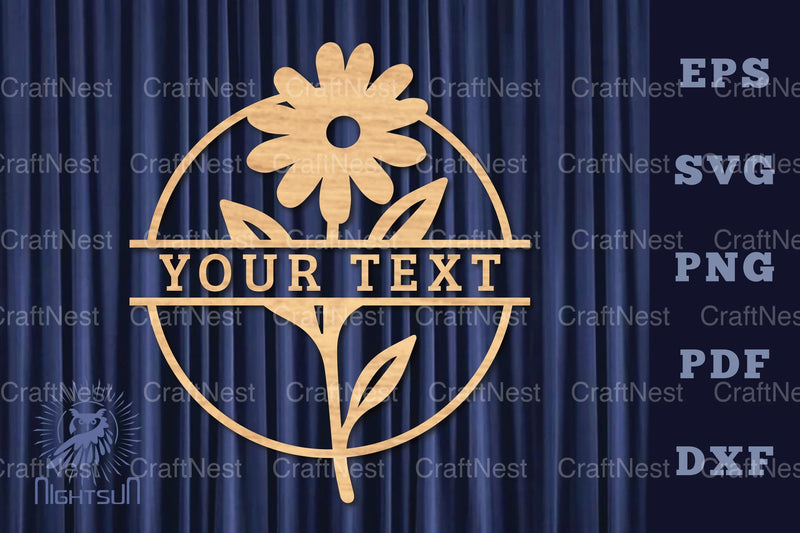 Flower Lasercut Split Monogram SVG Bundle - CraftNest - Digital Crafting and Art