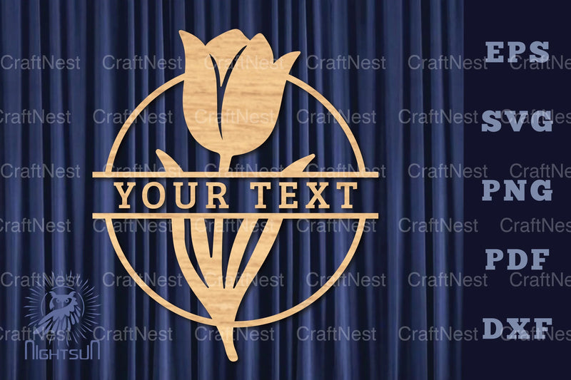 Flower Lasercut Split Monogram SVG Bundle - CraftNest - Digital Crafting and Art