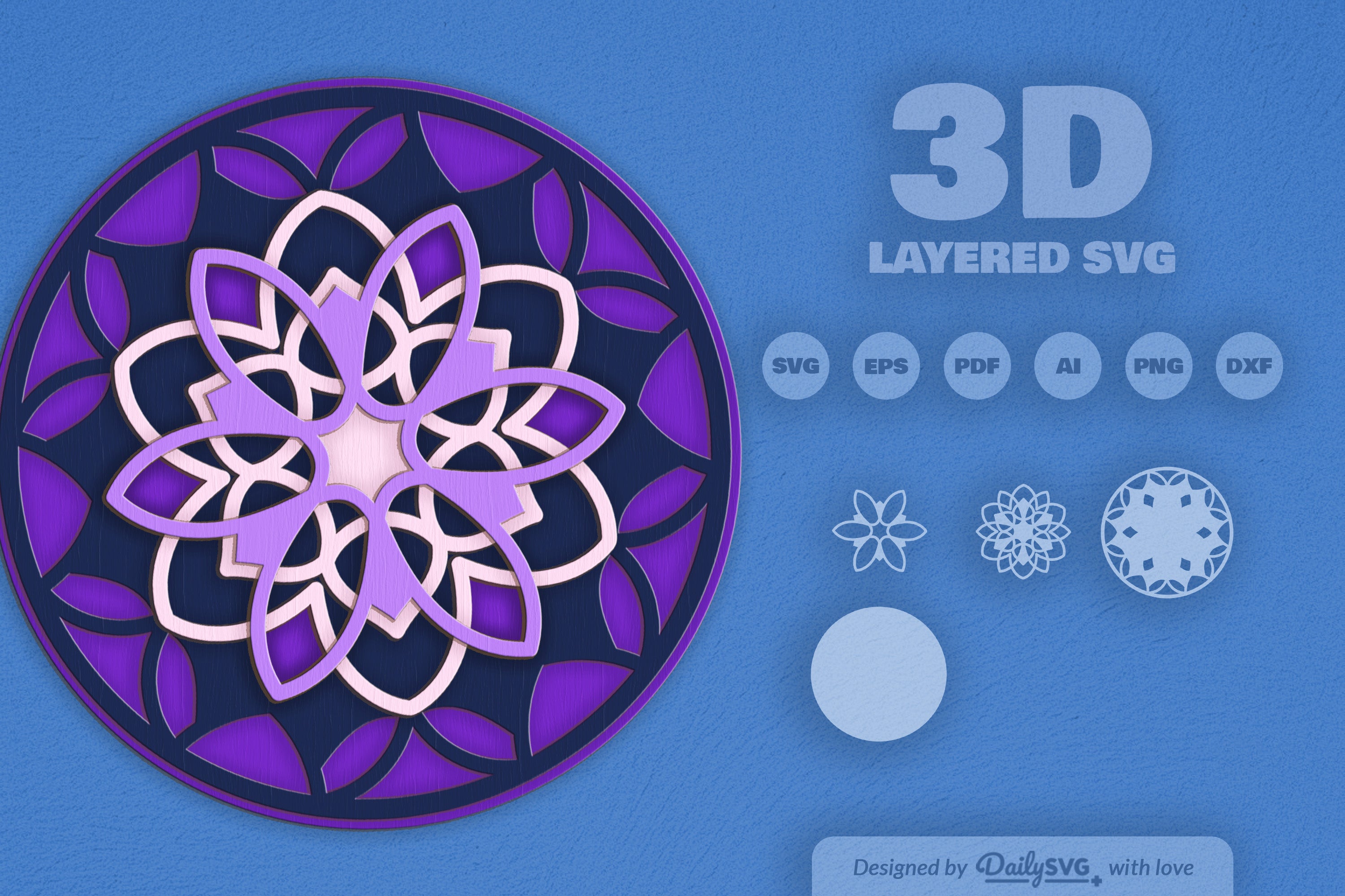 Flower Mandala Laser Cut SVG Bundle