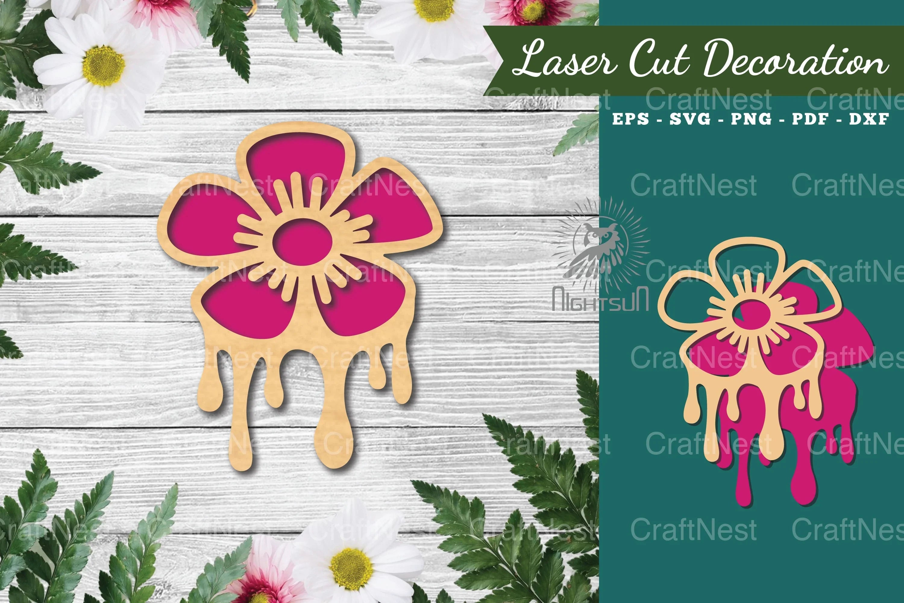 Flower Melted Laser Cut Decoration Clipart Bundle - CraftNest - Digital Crafting and Art