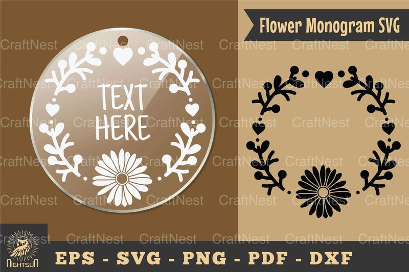 Flower Monogram Silhouette Clipart Bundle - CraftNest - Digital Crafting and Art
