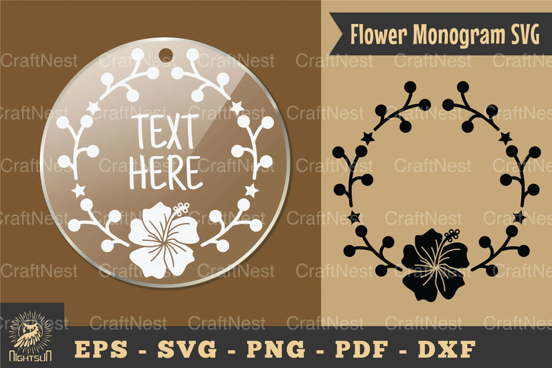 Flower Monogram Silhouette Clipart Bundle - CraftNest - Digital Crafting and Art