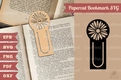 Flower Papercut Bookmark SVG Bundle - CraftNest - Digital Crafting and Art