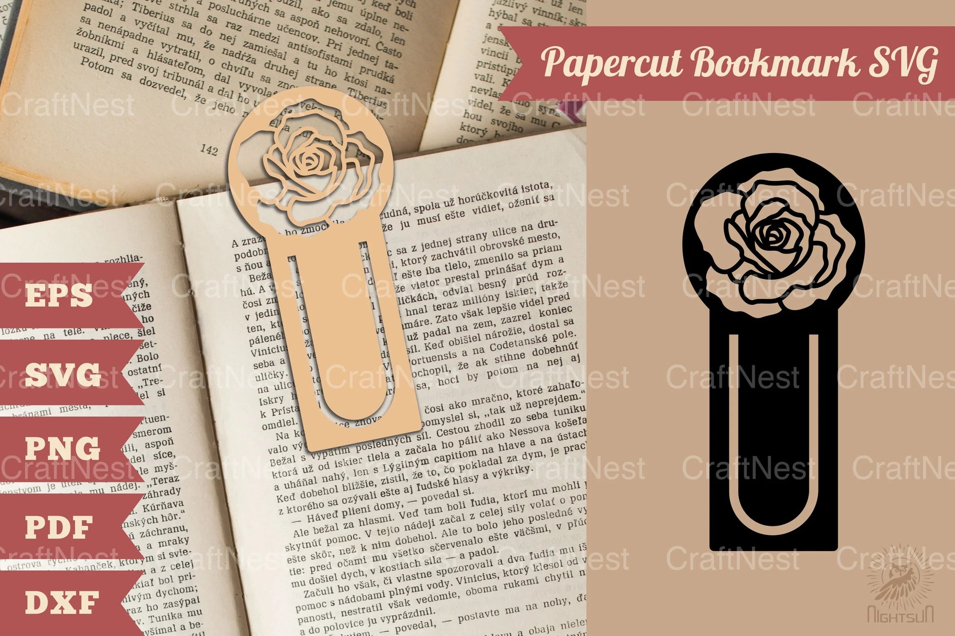 Flower Papercut Bookmark SVG Bundle - CraftNest - Digital Crafting and Art