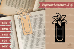 Flower Papercut Bookmark SVG Bundle - CraftNest - Digital Crafting and Art