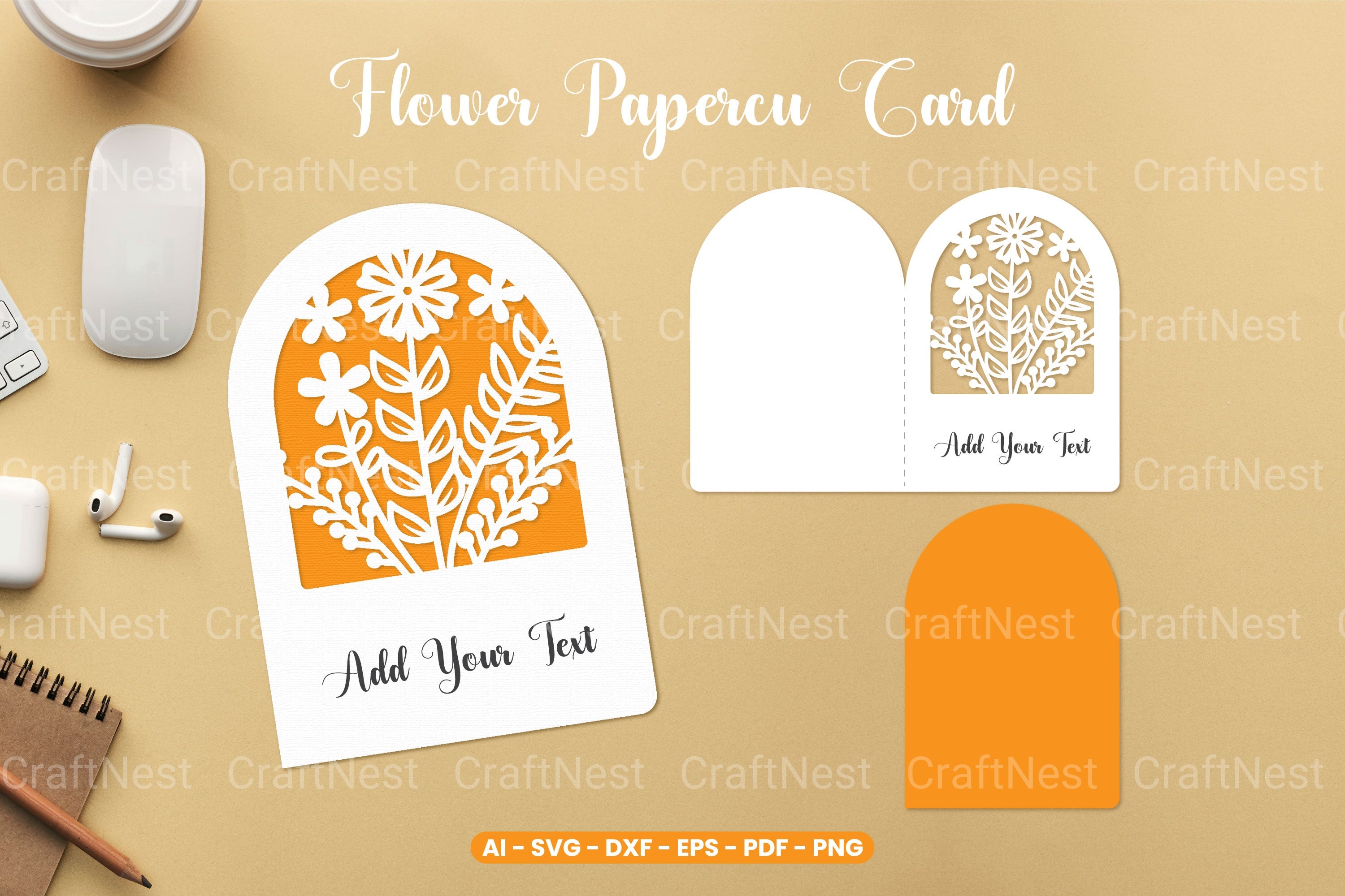 Flower Papercut Card SVG Bundle