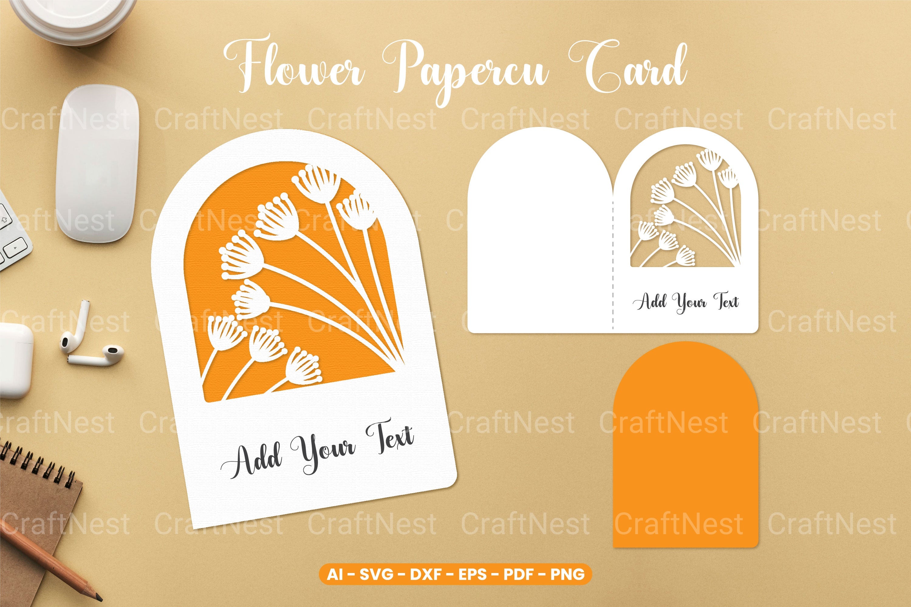 Flower Papercut Card SVG Bundle - Clipart Collection