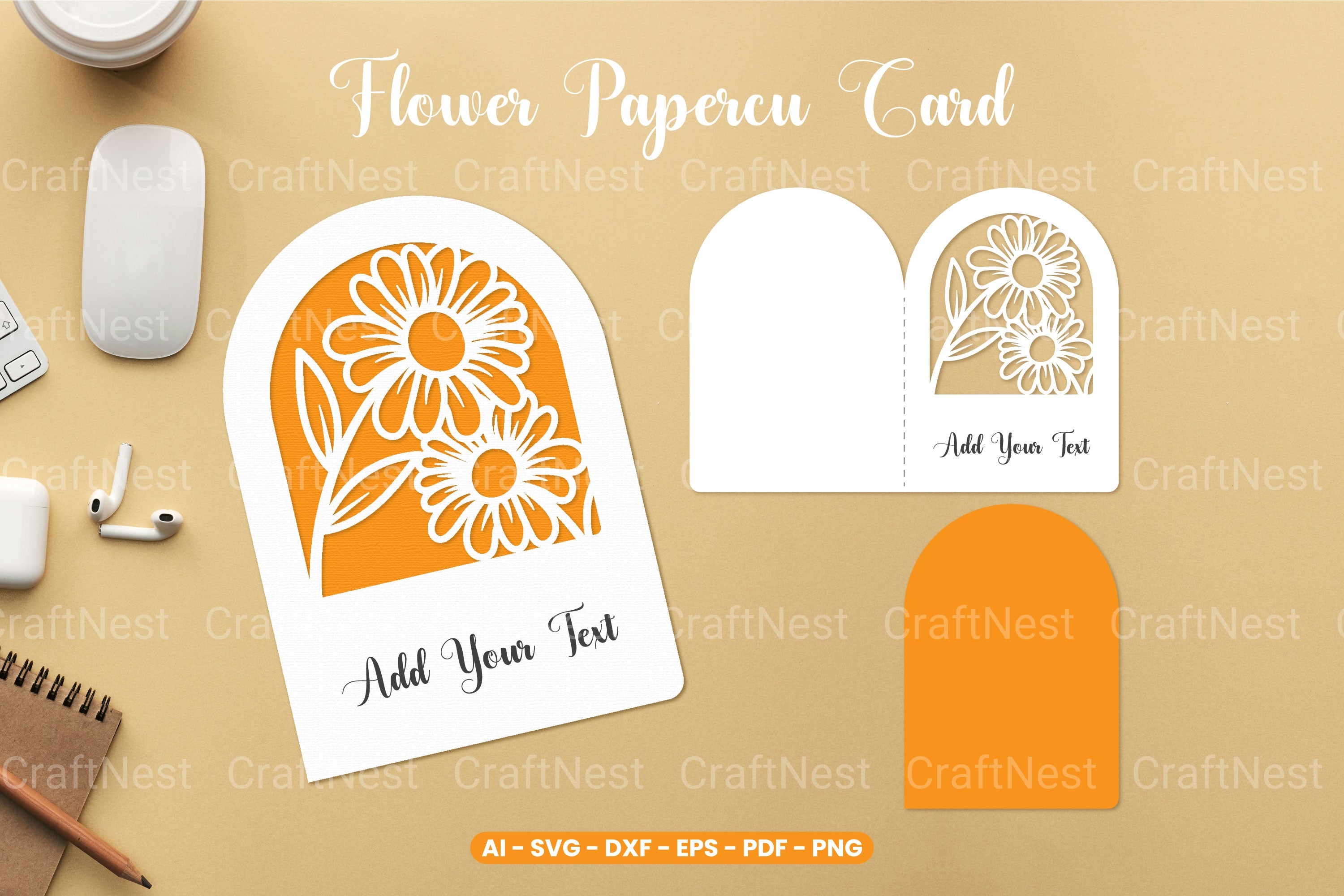 Flower Papercut Card SVG Bundle - Clipart Collection