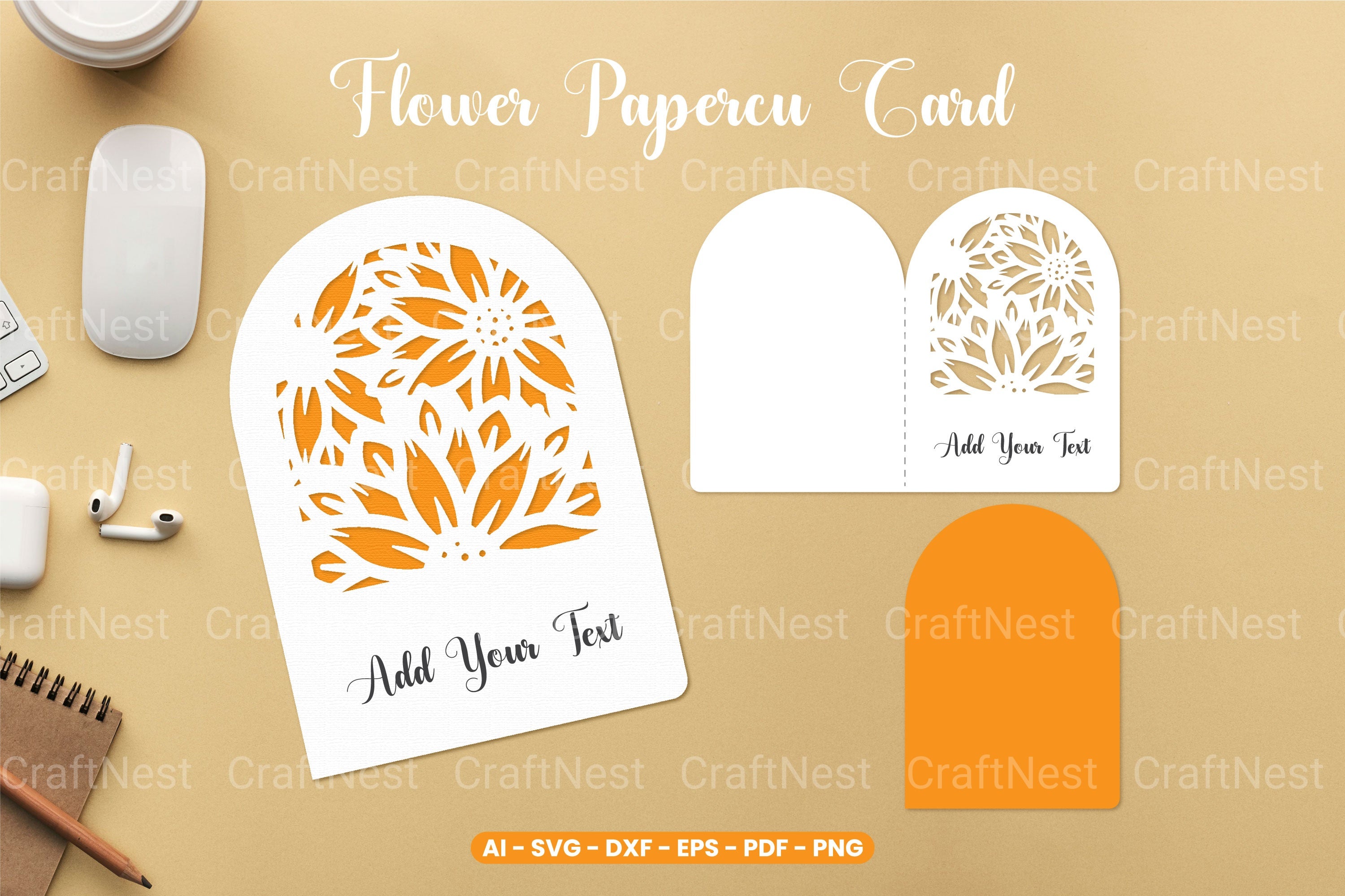 Flower Papercut Card SVG Bundle - Clipart Collection