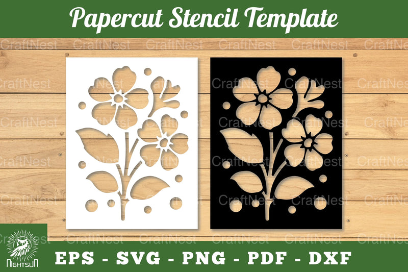Floral Papercut Stencil Template Clipart Bundle - CraftNest - Digital Crafting and Art