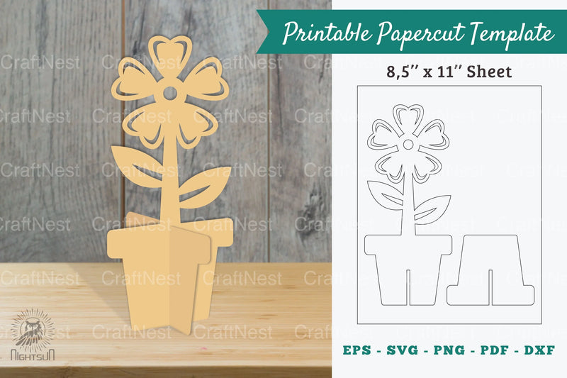 Flower Printable Cut Template Bundle - CraftNest - Digital Crafting and Art