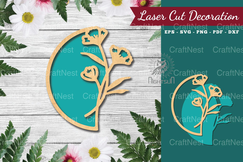 Flower Sign Laser Cut Decoration Clipart Bundle - CraftNest - Digital Crafting and Art