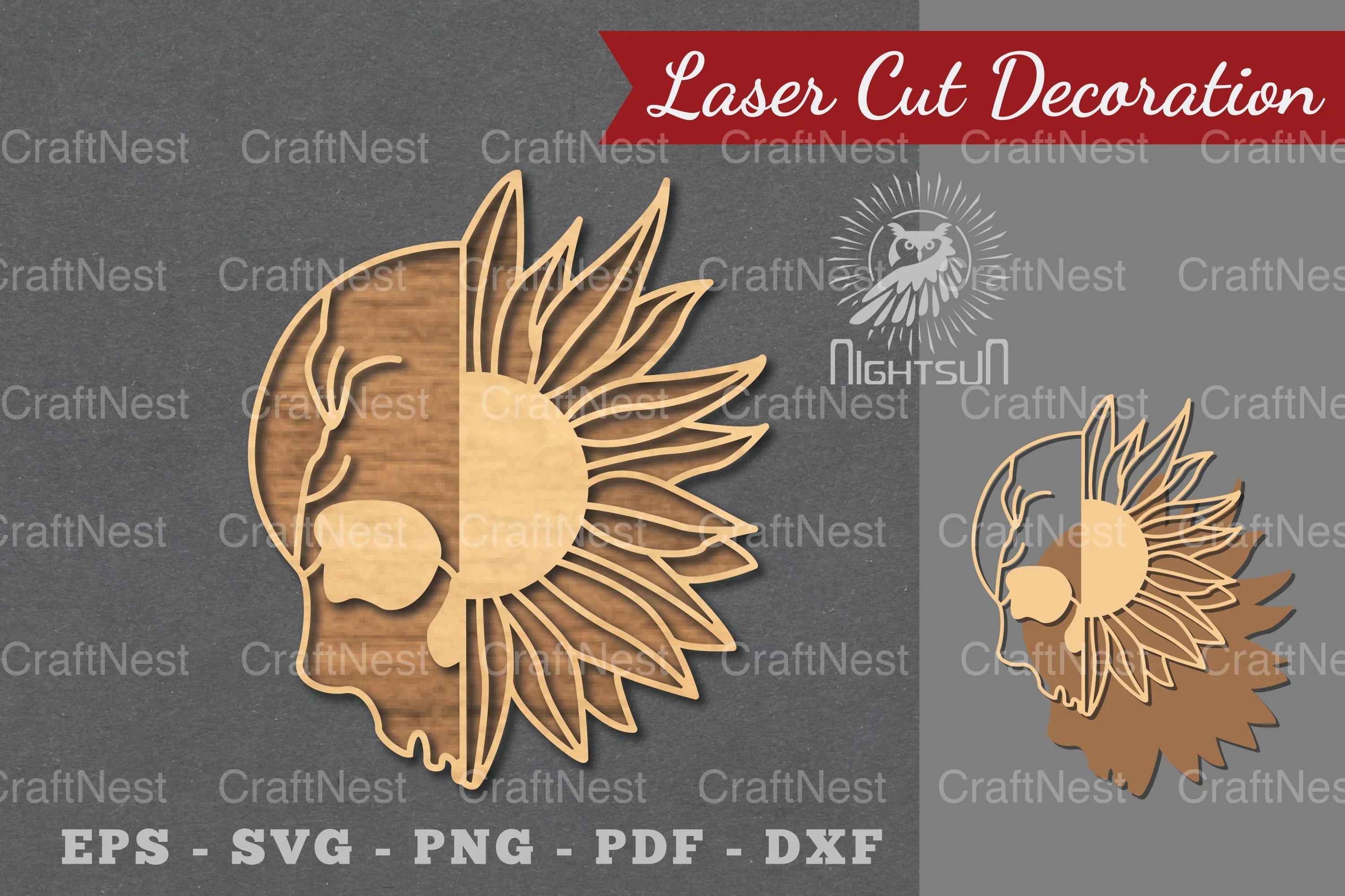 Flower Skull Laser Cut Decoration Clipart Bundle - CraftNest - Digital Crafting and Art