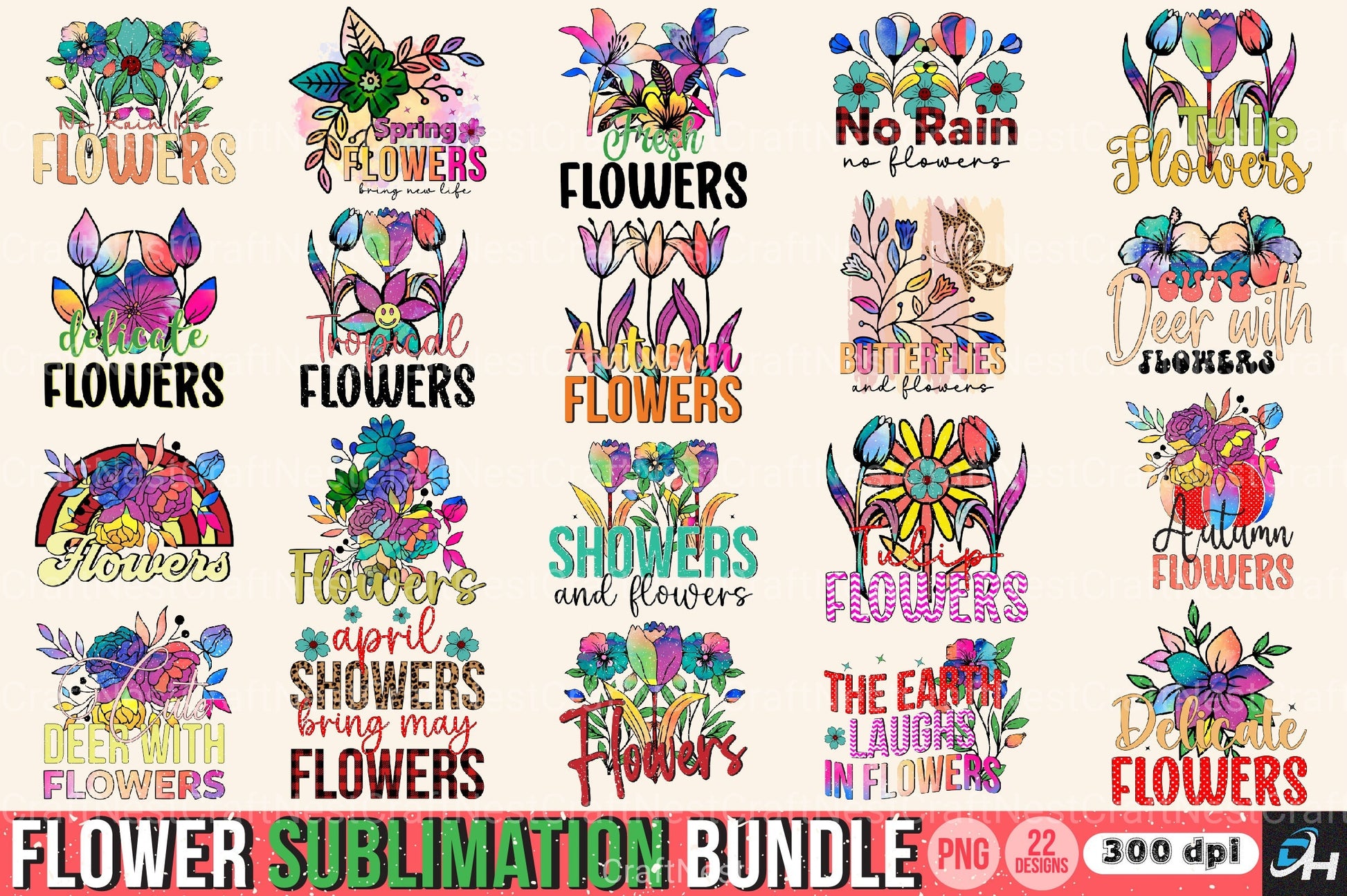 Flower Clipart Bundle 1 - CraftNest - Digital Crafting and Art