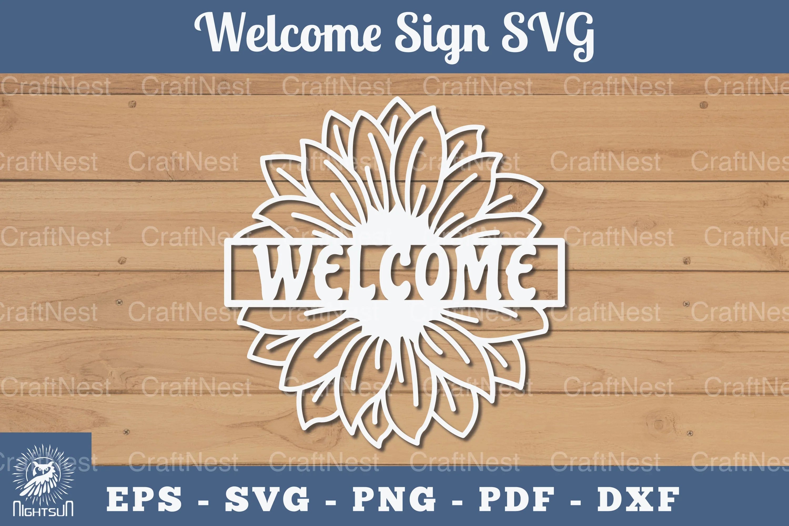 Flower Welcome Sign Papercut SVG Bundle - CraftNest - Digital Crafting and Art